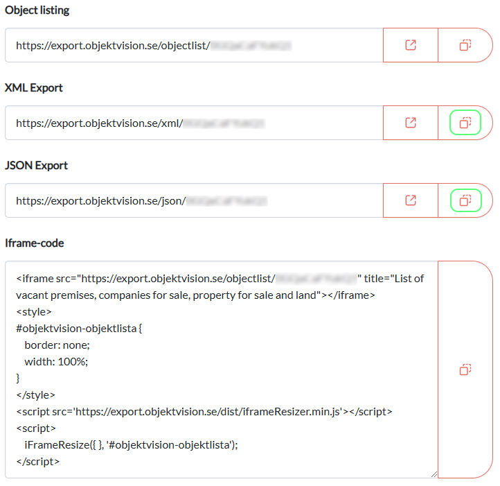 Portal settings objectlist